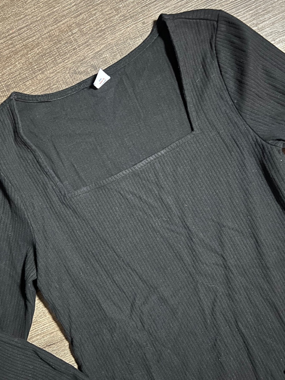 Women's Old Navy Black Long-Sleeve Square Neck Bodysuit - Picture 3 of 5